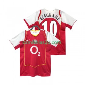 Camisolas de futebol Arsenal BERGKAMP 10 2004 Retro Equipamento Principal 2005 Manga Curta